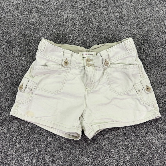 Hydraulic Pants - Hydraulic Shorts Womens 7/8 Beige Cargo Twill Pockets Casual Summer City Outdoor